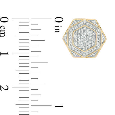 1/5 CT. T.W. Diamond Hexagon Frame Stud Earrings in 10K Gold
