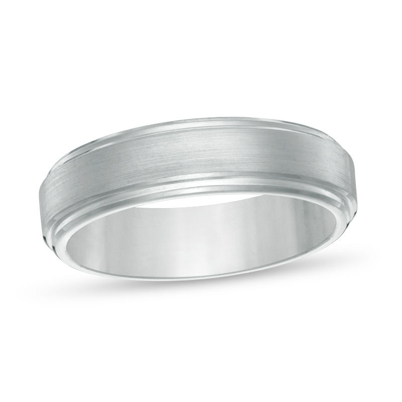 Main Image 1 of Men's 6mm Comfort-Fit Brushed Wedding Band in Sterling Silver