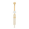 Thumbnail Image 0 of 014 Gauge Cubic Zirconia Tassel Dangle Belly Button Ring in 10K Solid Gold