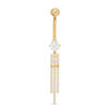 Thumbnail Image 1 of 014 Gauge Cubic Zirconia Tassel Dangle Belly Button Ring in 10K Solid Gold