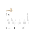 022 Gauge Cubic Zirconia Two Stone Nose Stud in 14K Gold