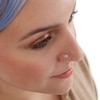 Thumbnail Image 1 of 022 Gauge Black and Blue Cubic Zirconia Evil Eye Nose Stud in 14K Semi-Solid Gold