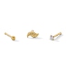 Thumbnail Image 1 of 14K Hollow and Semi-Solid Gold CZ Nose Stud Set - 22G