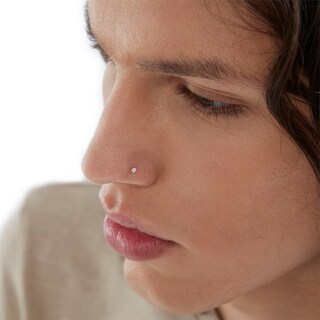 14K Semi-Solid, Hollow, and Solid Gold CZ Three Nose Stud Set