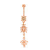 Thumbnail Image 0 of Rose Ion Plated CZ Dangle Belly Button Ring - 14G