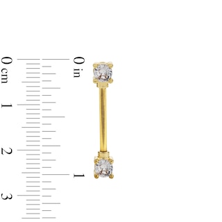 Yellow Ion Plated CZ Barbell Pair - 14G