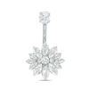 Thumbnail Image 1 of 014 Gauge Marquise and Round Cubic Zirconia Flower Curved Belly Button Ring in Stainless Steel
