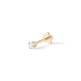 018 Gauge 1/20 CT. Diamond Solitaire Cartilage Barbell in 14K Gold Tube