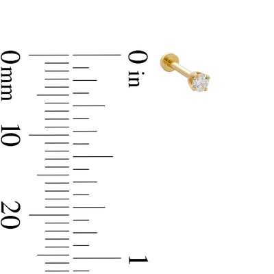 14K Tube Gold 1/20 CT. T.W. Diamond Stud - 18G 5/16"