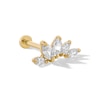 Thumbnail Image 0 of 14K Tube Gold CZ Marquise Flower Stud - 18G 5/16"