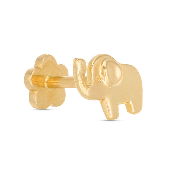 019 Gauge Elephant Cartilage Barbell in 14K Gold