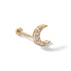 Thumbnail Image 0 of 14K Tube Gold CZ Crescent Moon Stud - 18G 5/16"