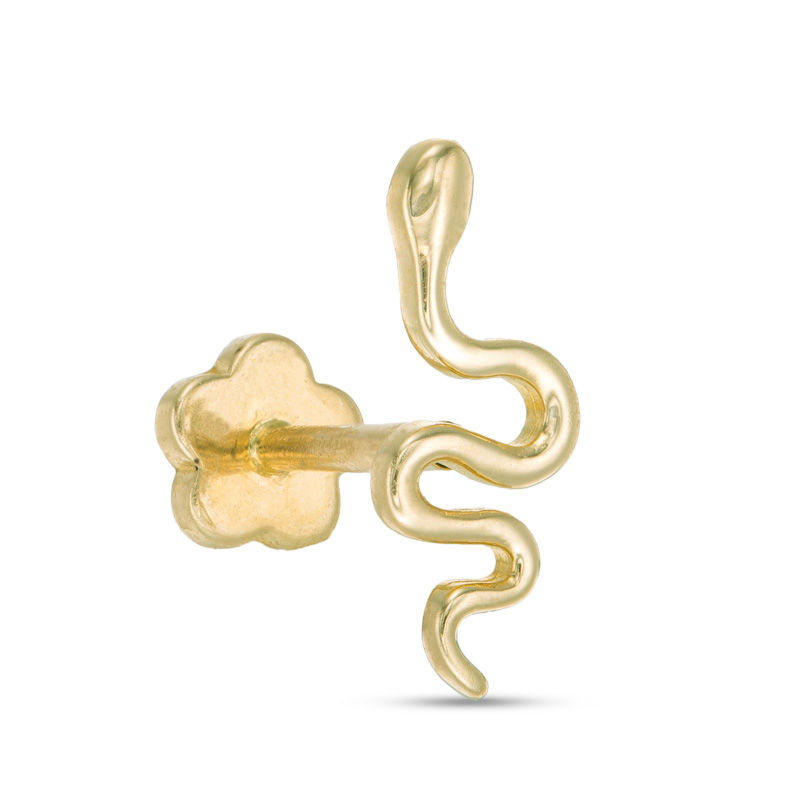 Main Image 1 of 019 Gauge Snake Cartilage Barbell in 14K Gold