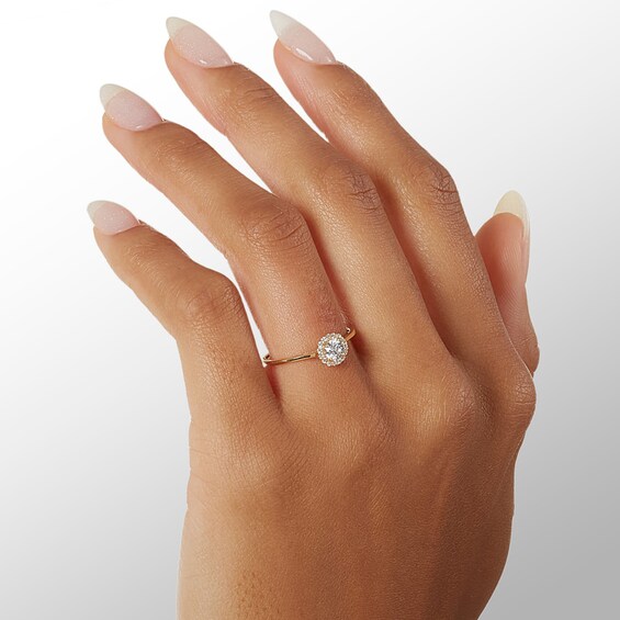 4mm Cubic Zirconia Frame Stackable Ring in 10K Gold