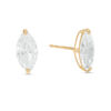 Thumbnail Image 1 of Marquise Cubic Zirconia Solitaire Stud Earrings in 10K Gold