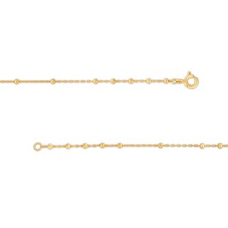 Made in Italy Child's Beaded Rosary Necklace in 10K Solid Gold Chain and Hollow Beads - 16.5"