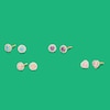 Thumbnail Image 2 of Child's Simulated Pink Opal and Cubic Zirconia Frame Stud Earrings in 14K Gold
