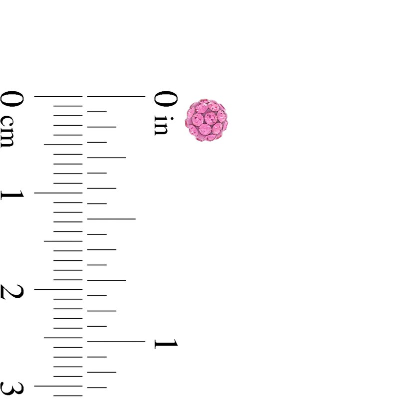 Main Image 2 of Child's 4mm Pink Crystal Ball Stud Earrings in 14K Gold