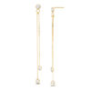 Made in Italy 3.2mm Bezel-Set Cubic Zirconia Double Linear Chain Drop Earrings in 10K Gold