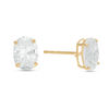 Thumbnail Image 1 of Oval Cubic Zirconia Solitaire Stud Earrings in 10K Gold