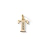 Thumbnail Image 1 of Cubic Zirconia "T" Initial Necklace Charm in 10K Solid Gold