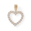 Cubic Zirconia Small Heart Outline Necklace Charm in 10K Solid Gold