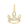 Thumbnail Image 1 of Cubic Zirconia Large Crown Necklace Charm in 10K Gold