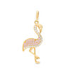 Thumbnail Image 1 of Pink and White Cubic Zirconia Flamingo Necklace Charm in 10K Gold