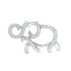 Cubic Zirconia Elephant Necklace Charm in Sterling Silver