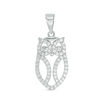 Thumbnail Image 1 of Cubic Zirconia Large Owl Necklace Charm in Sterling Silver