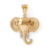 Thumbnail Image 0 of Textured Elephant Head Two-Tone Necklace Charm in 10K Solid Gold