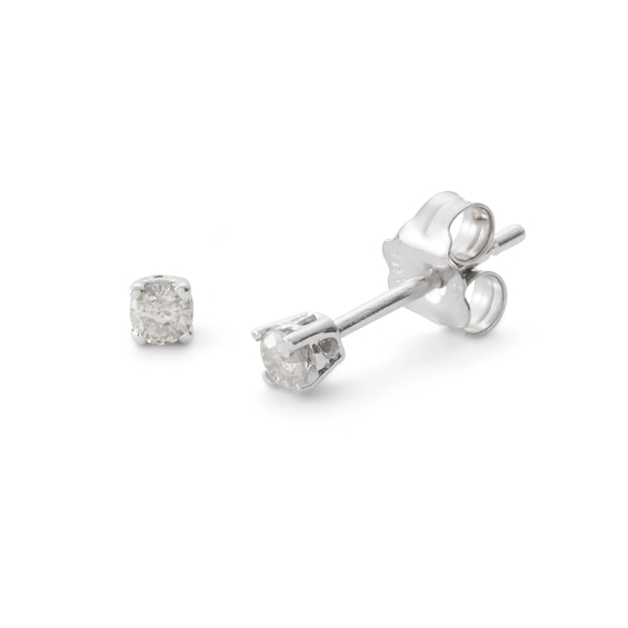 1/10 CT. T.W. Diamond Solitaire Stud Earrings in 10K White Gold