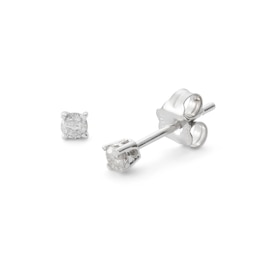 10K White Gold 1/4 CT. T.W. Diamond Solitaire Studs