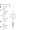Thumbnail Image 2 of Heart-Shaped Dream Catcher with Feather Dangle Drop Earrings in Sterling Silver