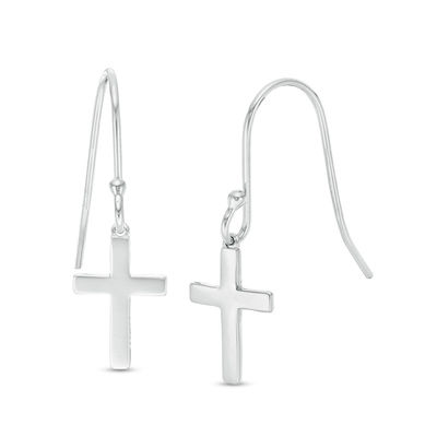 Sterling Silver Cross Drop Earrings