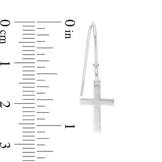 Sterling Silver Cross Drop Earrings
