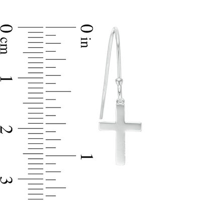 Sterling Silver Cross Drop Earrings