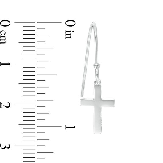 Sterling Silver Cross Drop Earrings