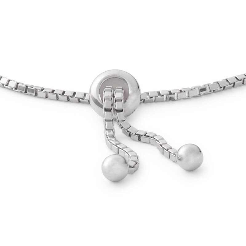 Main Image 2 of Cubic Zirconia Bubble Bolo Bracelet in Solid Sterling Silver - 10"