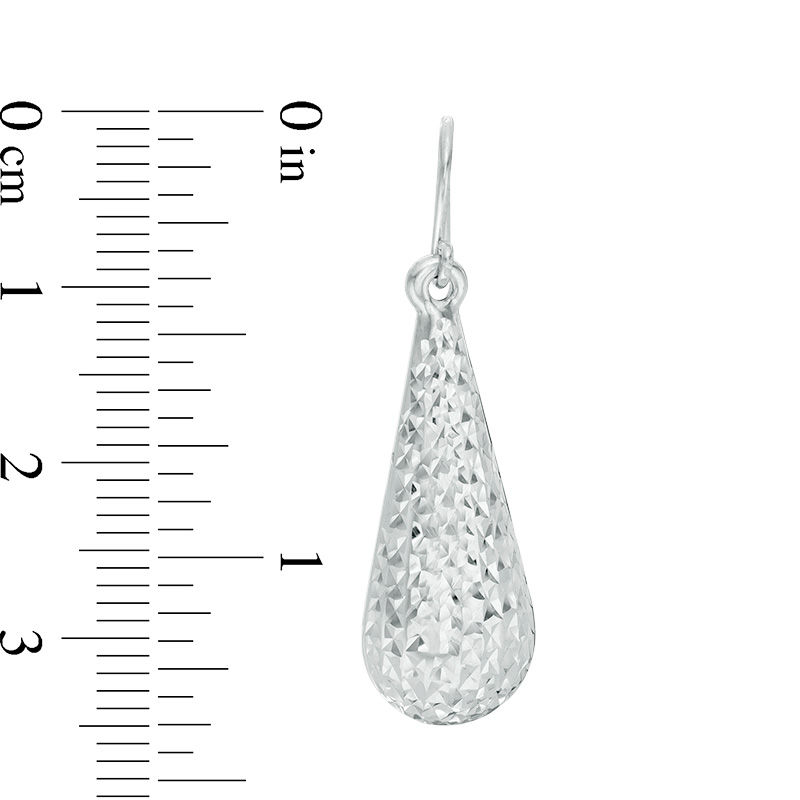 Main Image 2 of Diamond-Cut Elongated Teardrop Earrings in Sterling Silver