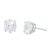 Thumbnail Image 1 of 8mm Hexagon-Shaped Cubic Zirconia Solitaire Stud Earrings in Sterling Silver - XL Post