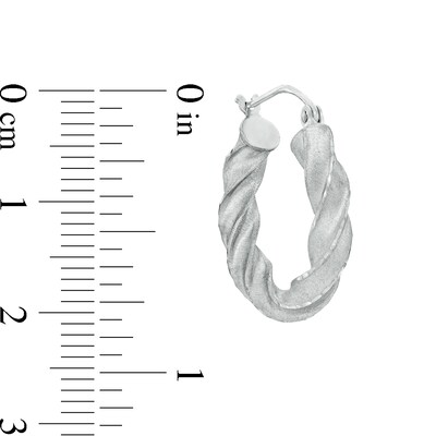 20mm Multi-Finish Twist Tube Hoop Earrings in Sterling Silver