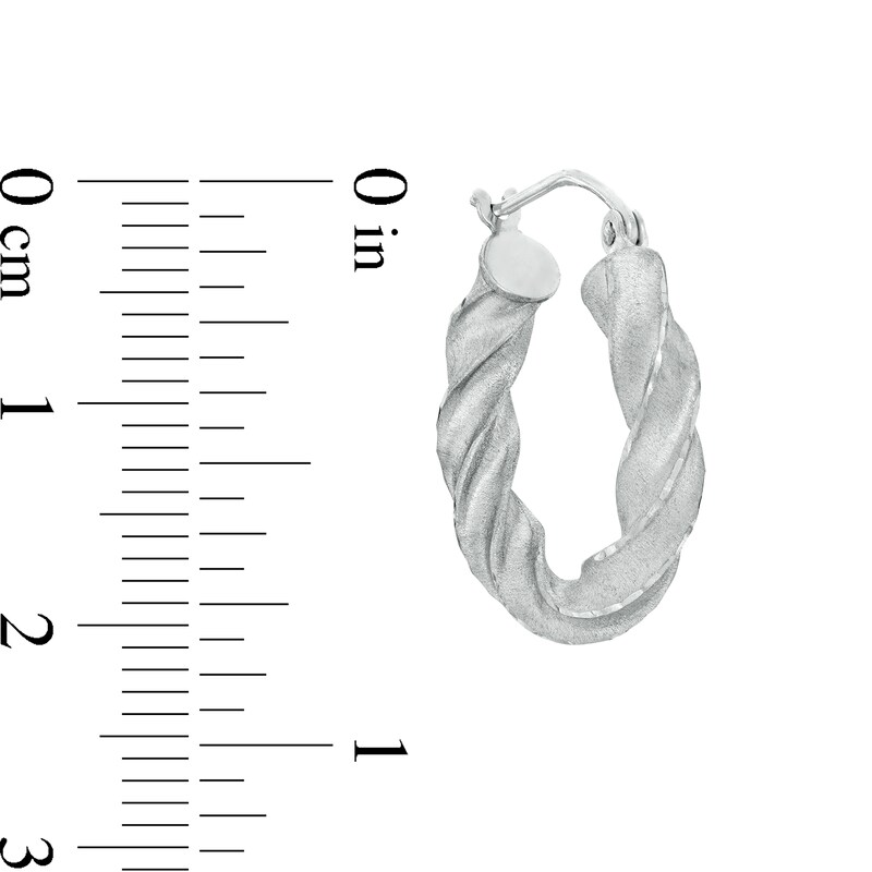 20mm Multi-Finish Twist Tube Hoop Earrings in Sterling Silver