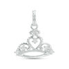 Thumbnail Image 1 of Cubic Zirconia Large Tiara Crown Necklace Charm in Sterling Silver