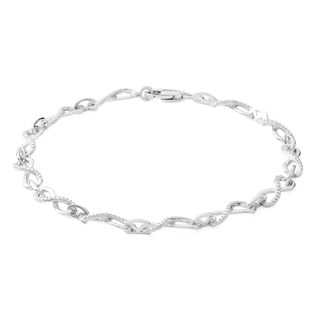 Diamond Accent Infinity Link Bracelet in Sterling Silver - 7.5"