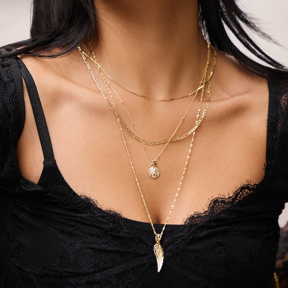 10K Solid Gold Bead Station Chain - 18"