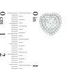 Solid Sterling Silver 5mm Heart-Shaped CZ Double Frame Studs