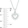 Cubic Zirconia Shadow Heart Pendant and Stud Earrings Set in Sterling Silver