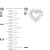 Cubic Zirconia Shadow Heart Pendant and Stud Earrings Set in Sterling Silver