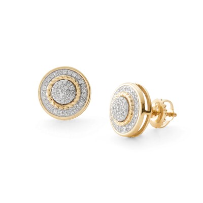 1/8 CT. T.W. Composite Diamond Rope Frame Stud Earrings in 10K Gold